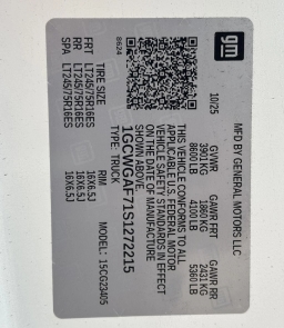 Chevrolet Express Cargo Van Work Van RWD 2500 135" 2025