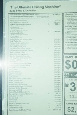 BMW 3 Series 330i NA Sedan 2026