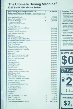 BMW 3 Series 330i NA xDrive Sedan 2026