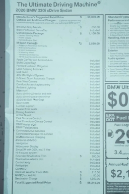 BMW 3 Series 330i NA xDrive Sedan 2026