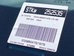 Toyota Highlander Hybrid Limited AWD (Natl) 2026