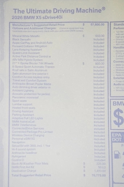 BMW X5 sDrive40i Sports Activity Vehicle 2026