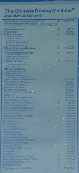 BMW X5 xDrive40i Sports Activity Vehicle 2026