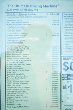 BMW X7 M60i Sports Activity Vehicle 2026