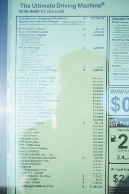 BMW X3 30 xDrive Sports Activity Vehicle 2026