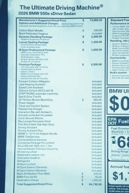 BMW 5 Series 550e xDrive Sedan 2026