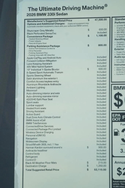 BMW 3 Series 330i Sedan 2026