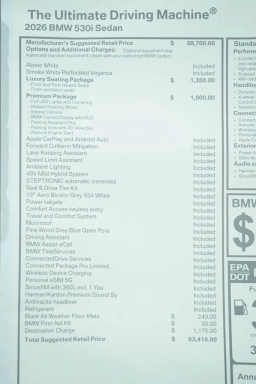 BMW 5 Series 530i Sedan 2026