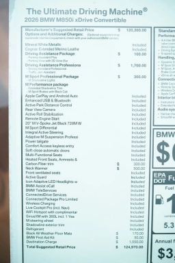 BMW 8 Series M850i xDrive Convertible 2026