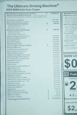 BMW 8 Series 840i Gran Coupe 2026