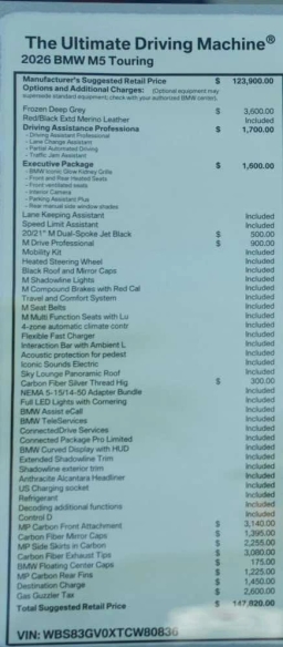 BMW M5 Base (A8) Touring 2026