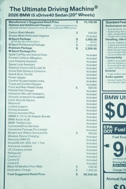 BMW i5 xDrive40 Sedan 2026