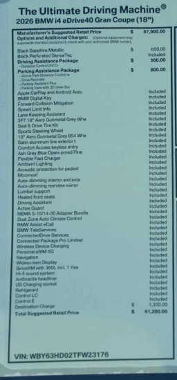 BMW i4 eDrive40 Gran Coupe 2026