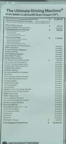 BMW i4 eDrive40 Gran Coupe 2026