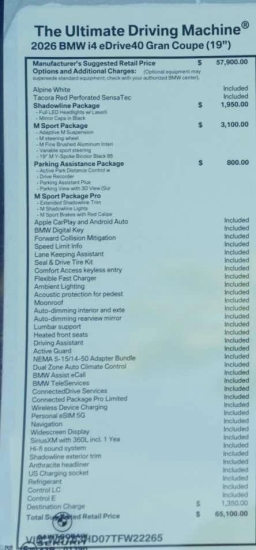 BMW i4 eDrive40 Gran Coupe 2026