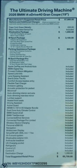 BMW i4 eDrive40 Gran Coupe 2026