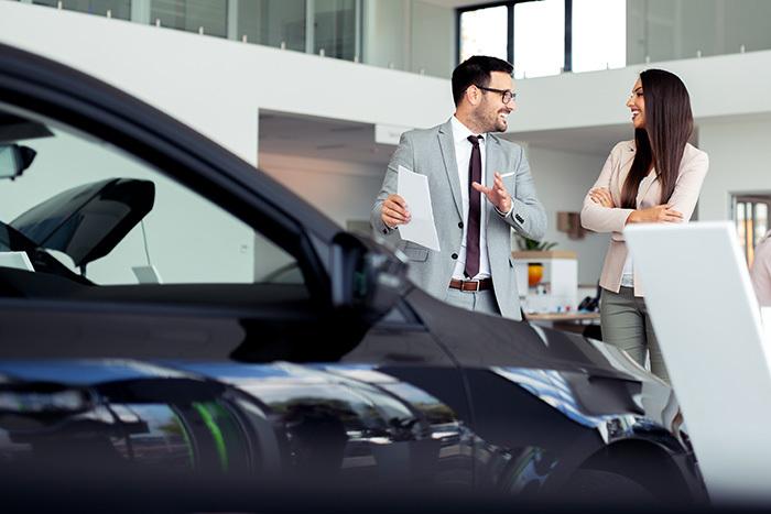 A woman leases a car in California