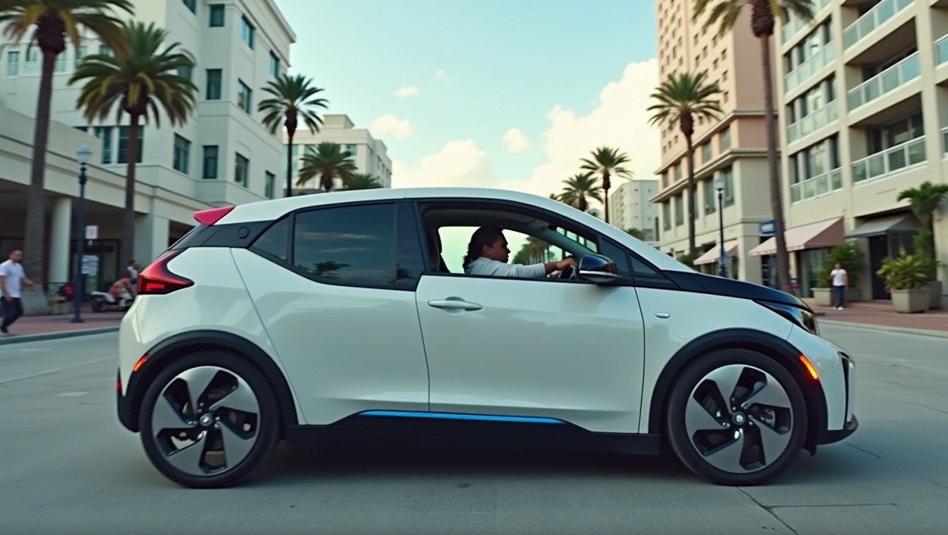 Sideshot of EV car