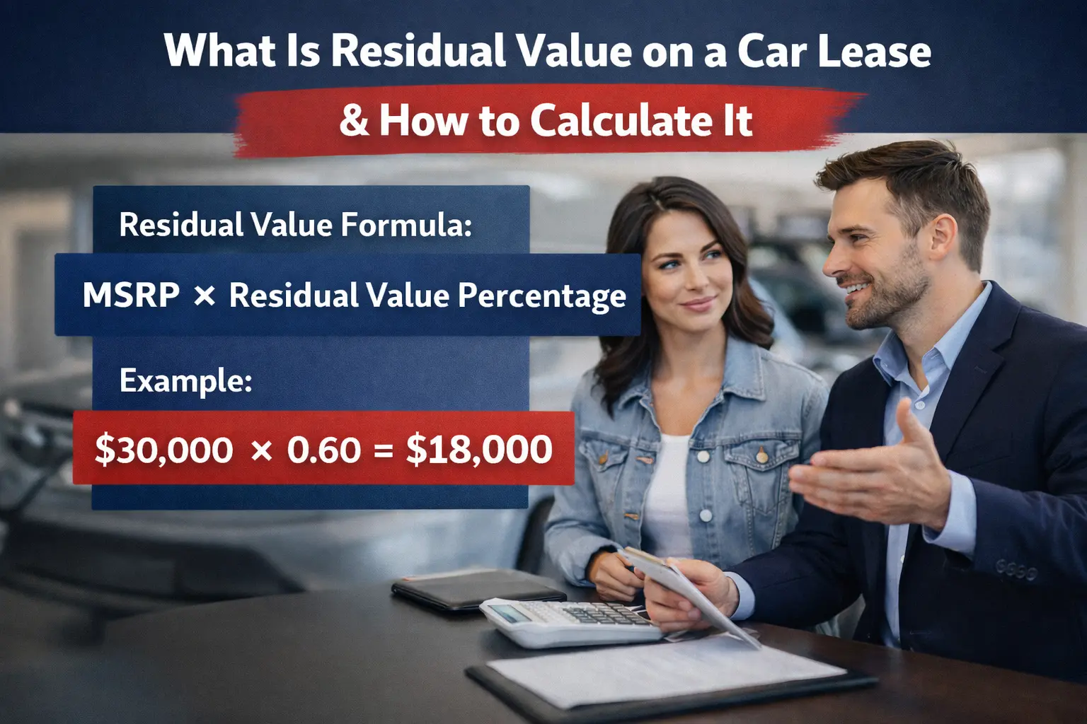 A customer is discussing the residual value of a car lease.